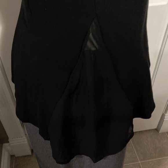 GUILTY Black high-low hem flared peplum shirt ~ Goth MEDIUM LARGE stretchy top - Picture 6 of 14